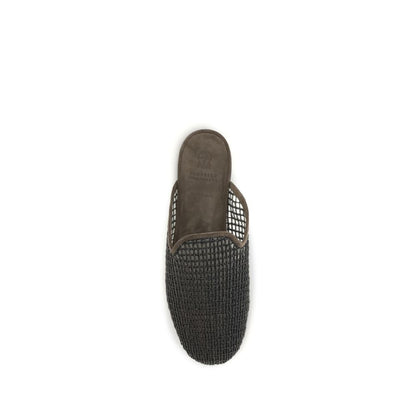 Gray Calf Leather Bos Taurus Mules