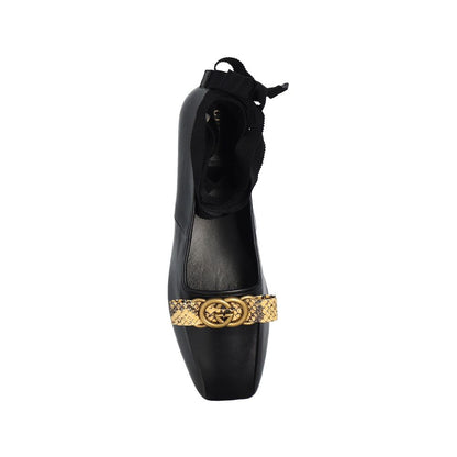 Black Calfskin Ballet Flats