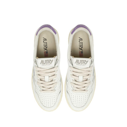 White Leather Low Top Sneakers