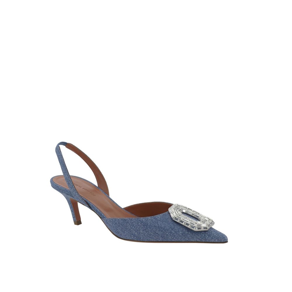 Blue Nubuc Leather Pumps