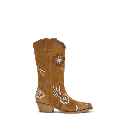 Brown Calf Leather Bos Taurus Ankle Boots