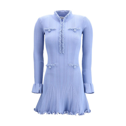 Blue Viscose Casual Dress