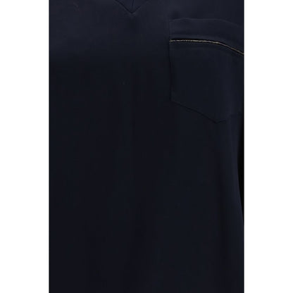 Blue Viscose T-Shirt