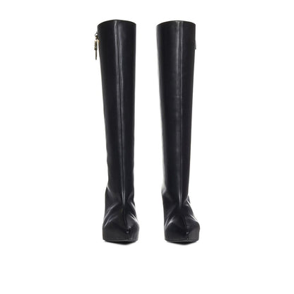 Black Calfskin High Heel Boots