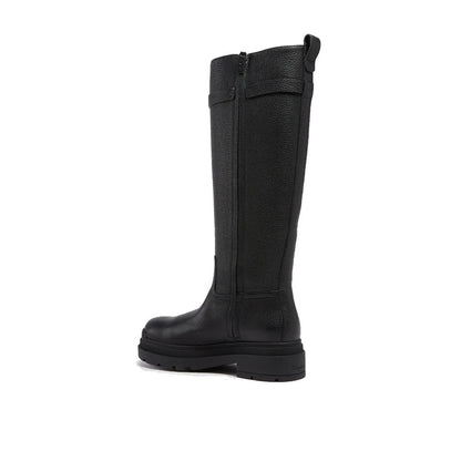 Black Calfskin Over The Knee