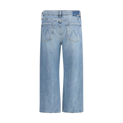 Blue Cotton Straight-Leg Jeans
