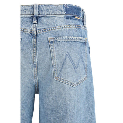 Blue Cotton Straight-Leg Jeans