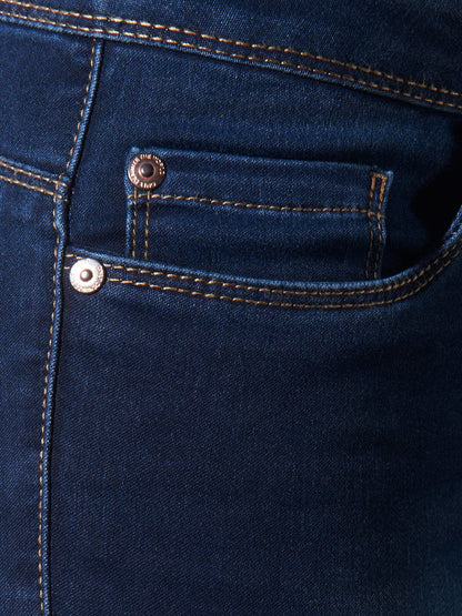 Blue Cotton Skinny Jeans