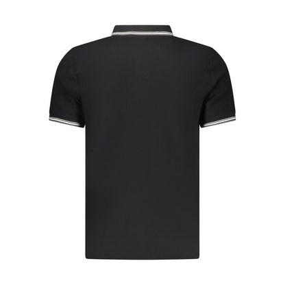 Black Cotton Men Polo