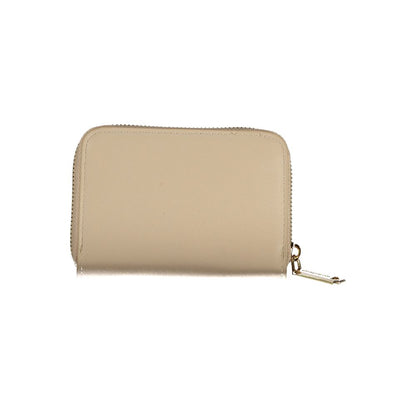 Beige Polyurethane Women Wallet