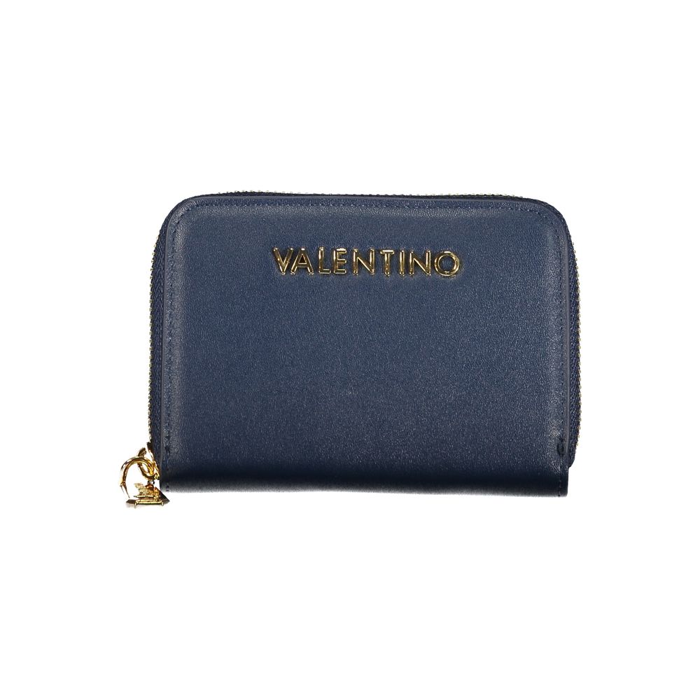 Blue Polyurethane Women's Wallet
