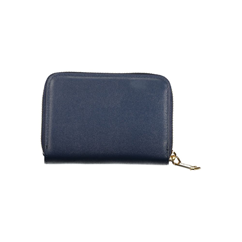 Blue Polyurethane Women's Wallet
