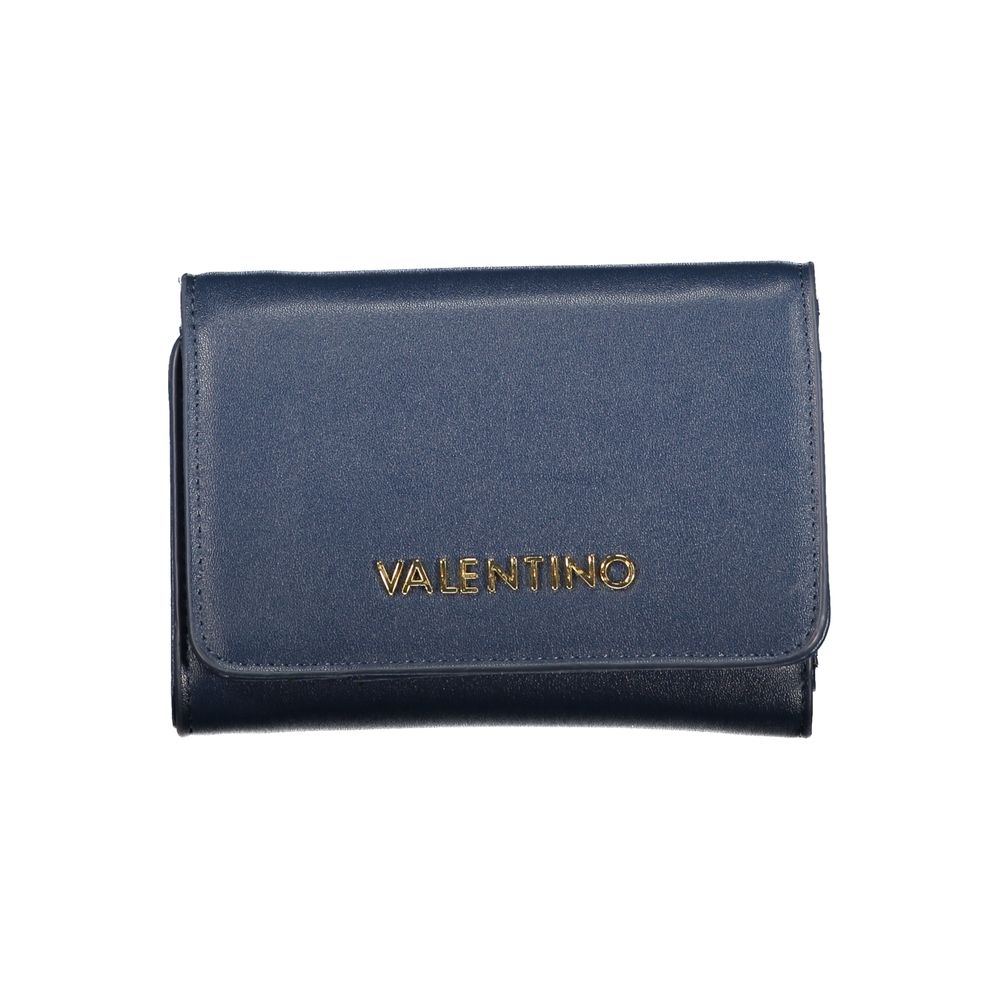 Blue Polyurethane Women's Wallet