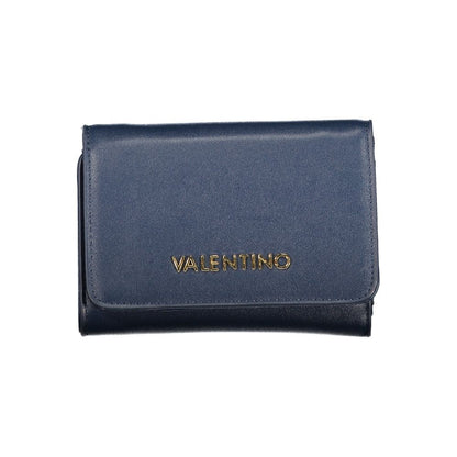 Blue Polyurethane Women's Wallet