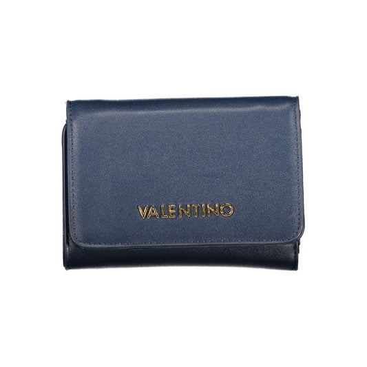 Blue Polyurethane Women's Wallet