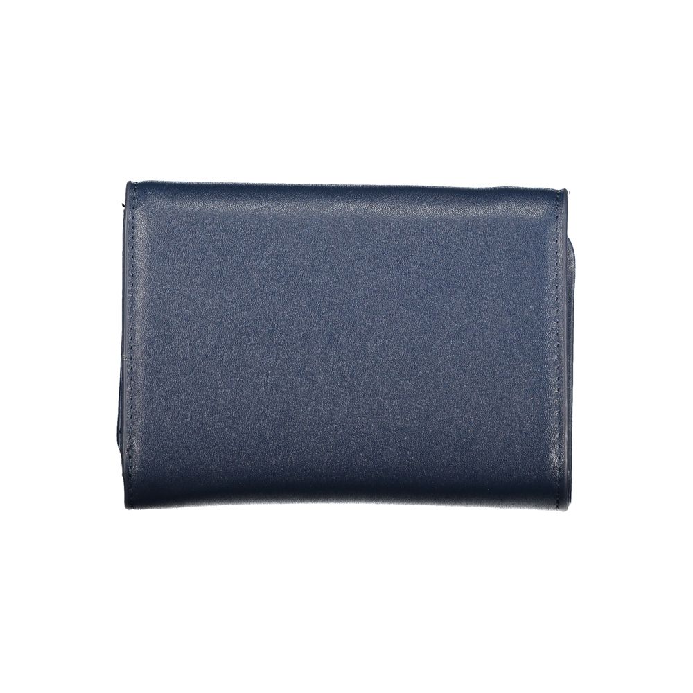 Blue Polyurethane Women's Wallet