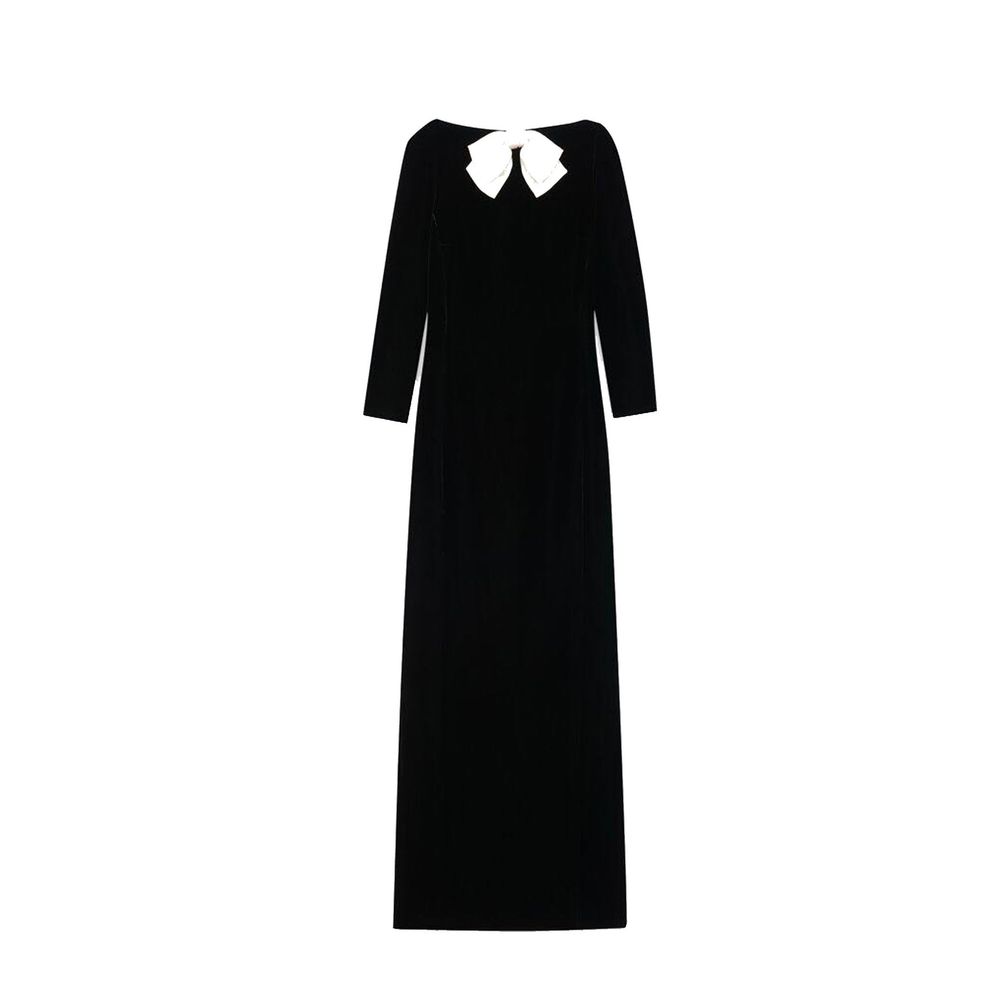 Black Viscose Casual Dress