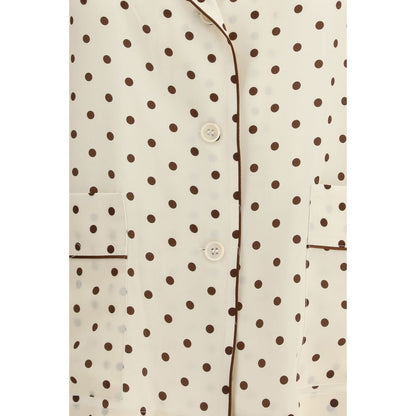 Beige Silk Pattern Shirt