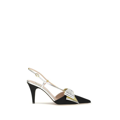 Multicolor Viscose High Heel Pumps