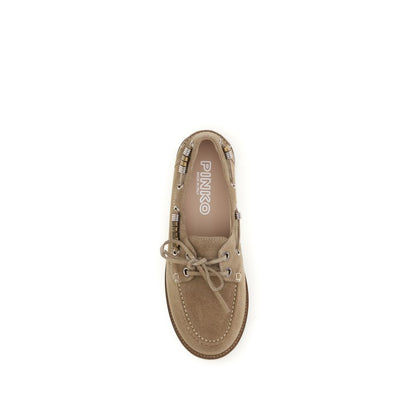 Beige Calf Leather Bos Taurus Slip-On Loafers