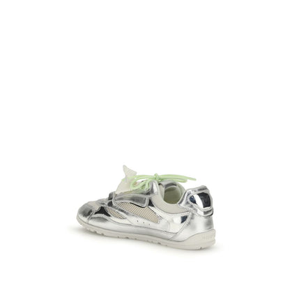 Silver Calf Leather Bos Taurus Athletic Sneakers