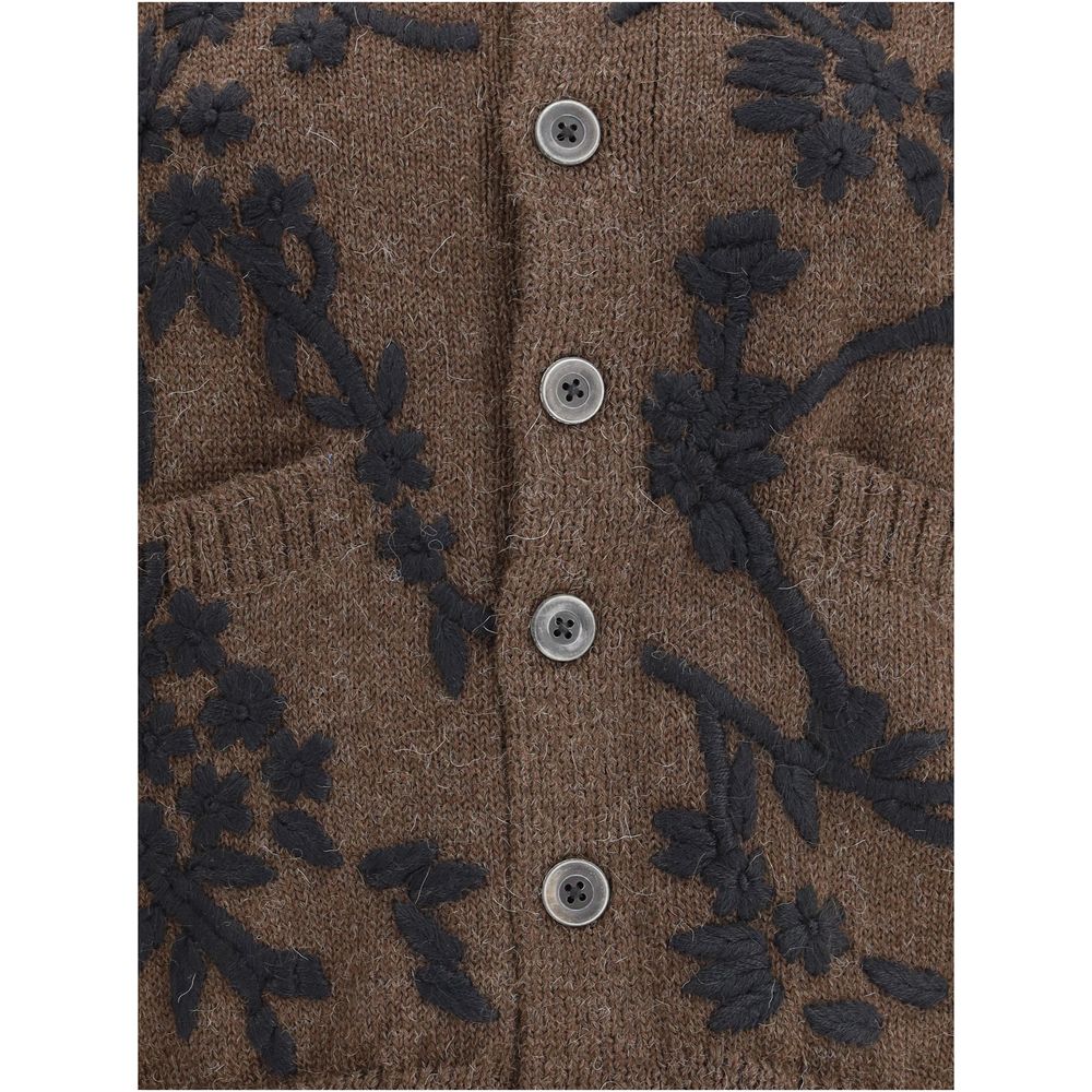 Brown Alpaca Vicugna Pacos Cardigan