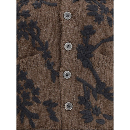 Brown Alpaca Vicugna Pacos Cardigan