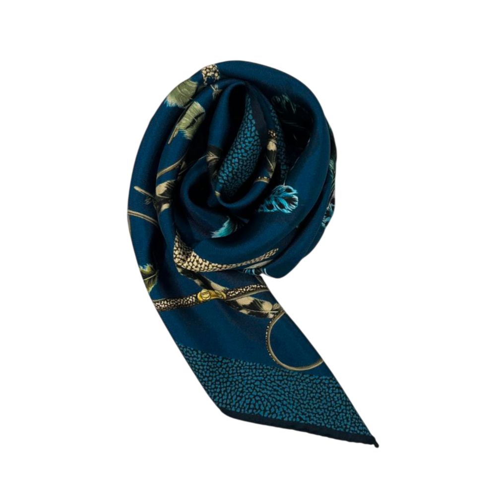 Blue Silk Women Scarf