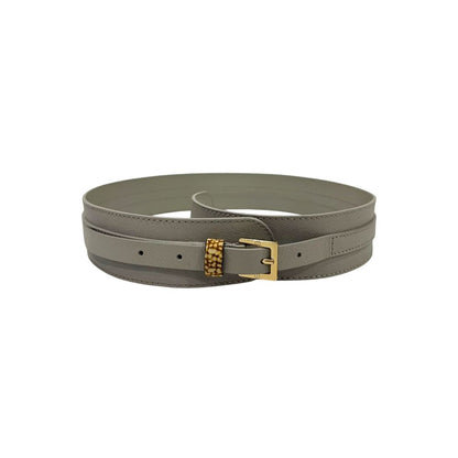 Grey Genuine Leather Women's Belt