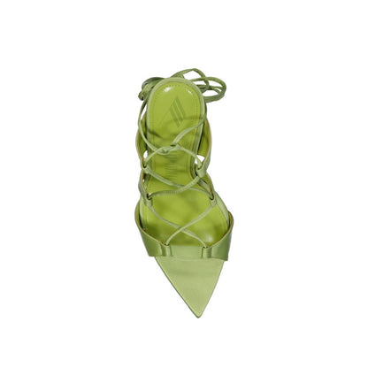 Bicolor Silk Stiletto Heel Sandals