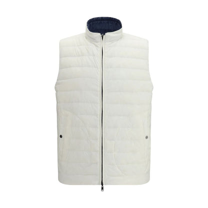 White Polyamide Sleeveless Jacket