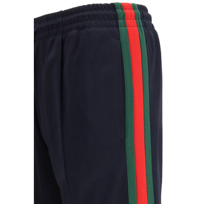 Blue Polyester Athletic Pants