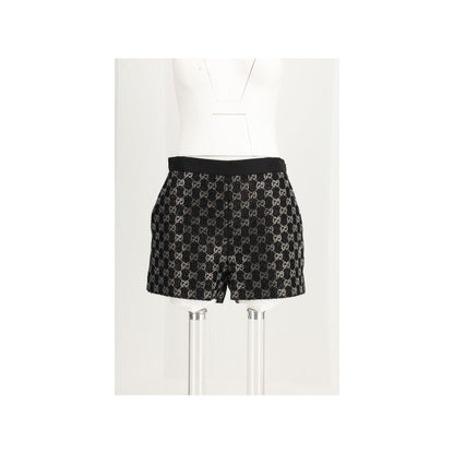 Black Viscose Bermuda Shorts