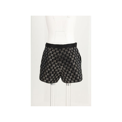 Black Viscose Bermuda Shorts