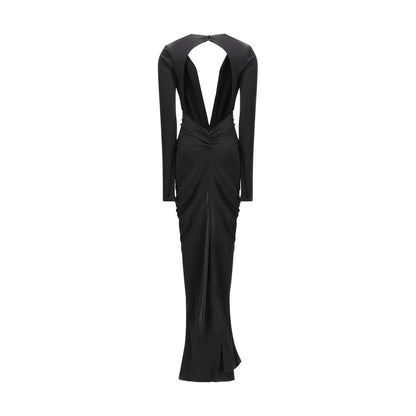 Black Acetate Casual Dress