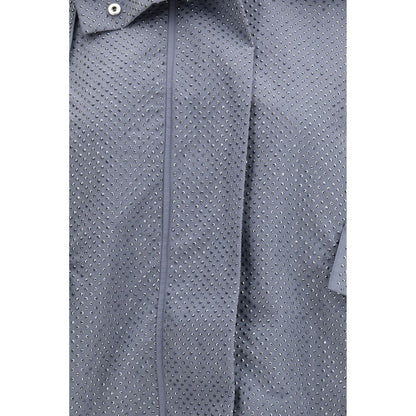 Blue Polyester Shell Jacket