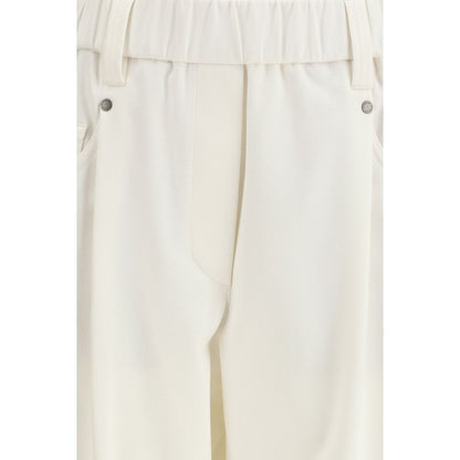Beige Cotton Casual Pants