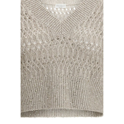 Beige Linen Sweatshirt