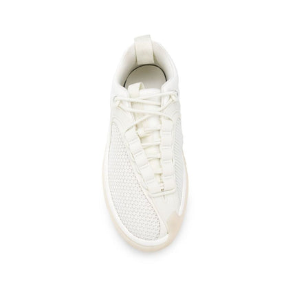 White Fabric Athletic Sneakers