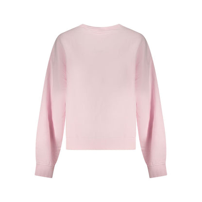 Pink Cotton Women Sweatshirt