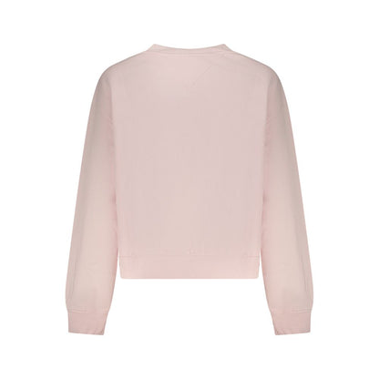 Pink Cotton Women Sweatshirt
