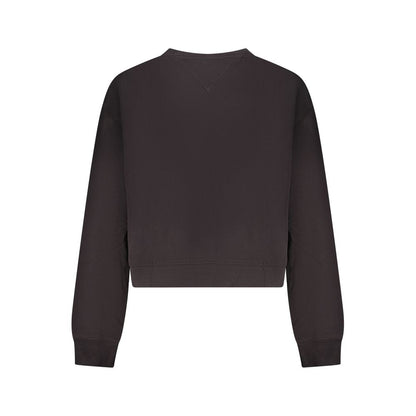 Black Cotton Women Sweatshirt