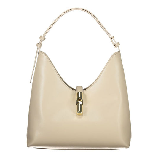 Beige Leather Handbag