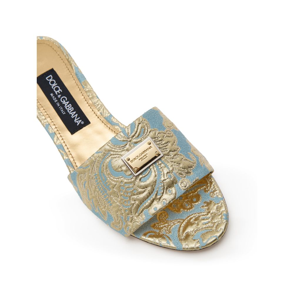Blue Polyester Slippers