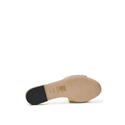 Blue Polyester Slippers