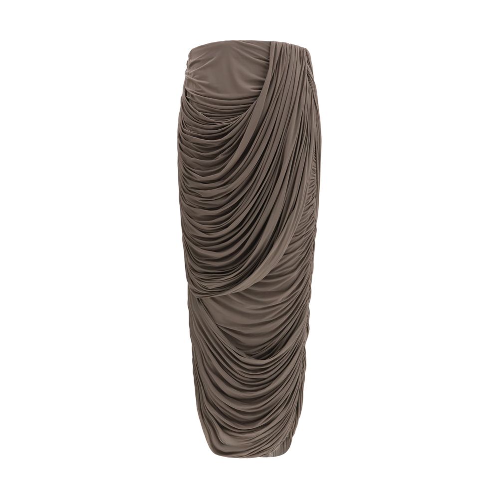 Brown Copper Midi Skirt