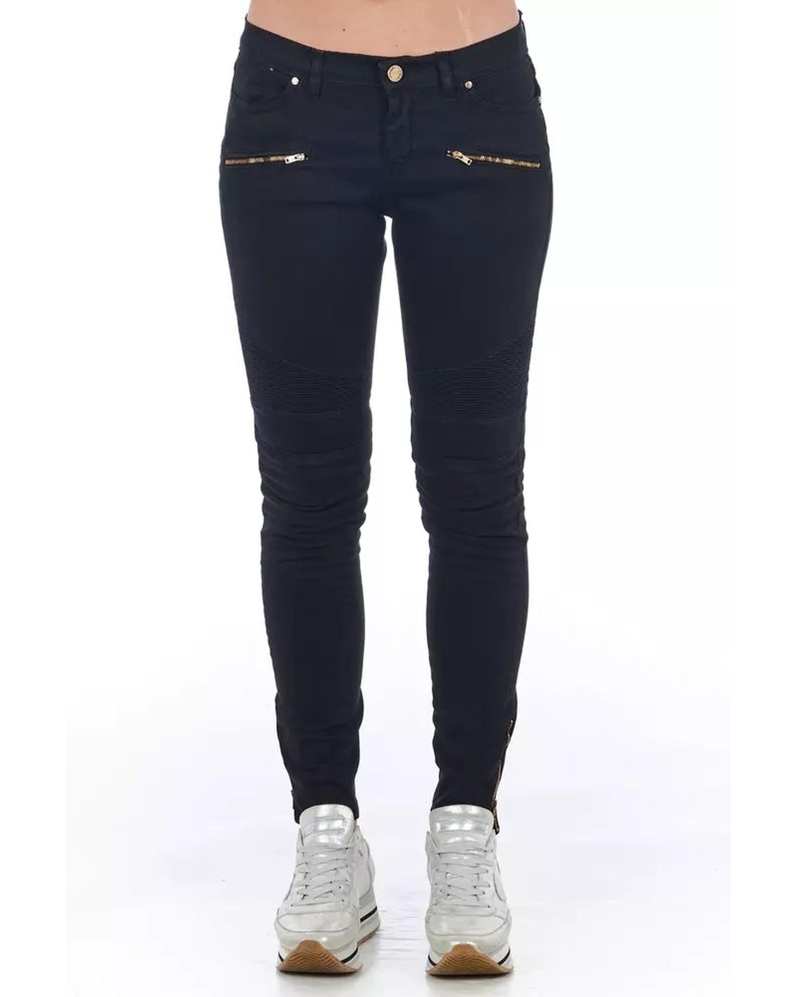 Black Cotton Skinny Jeans