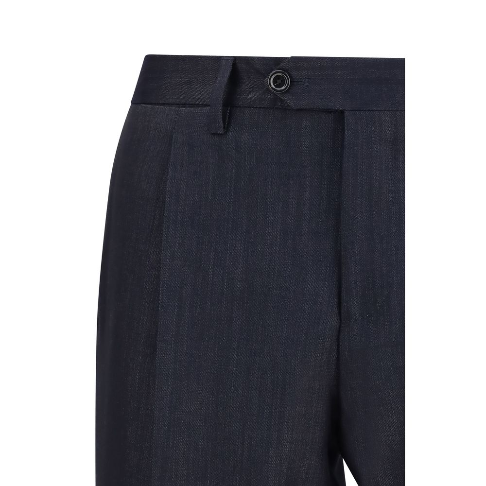 Blue Cotton Two-Piece Suit
