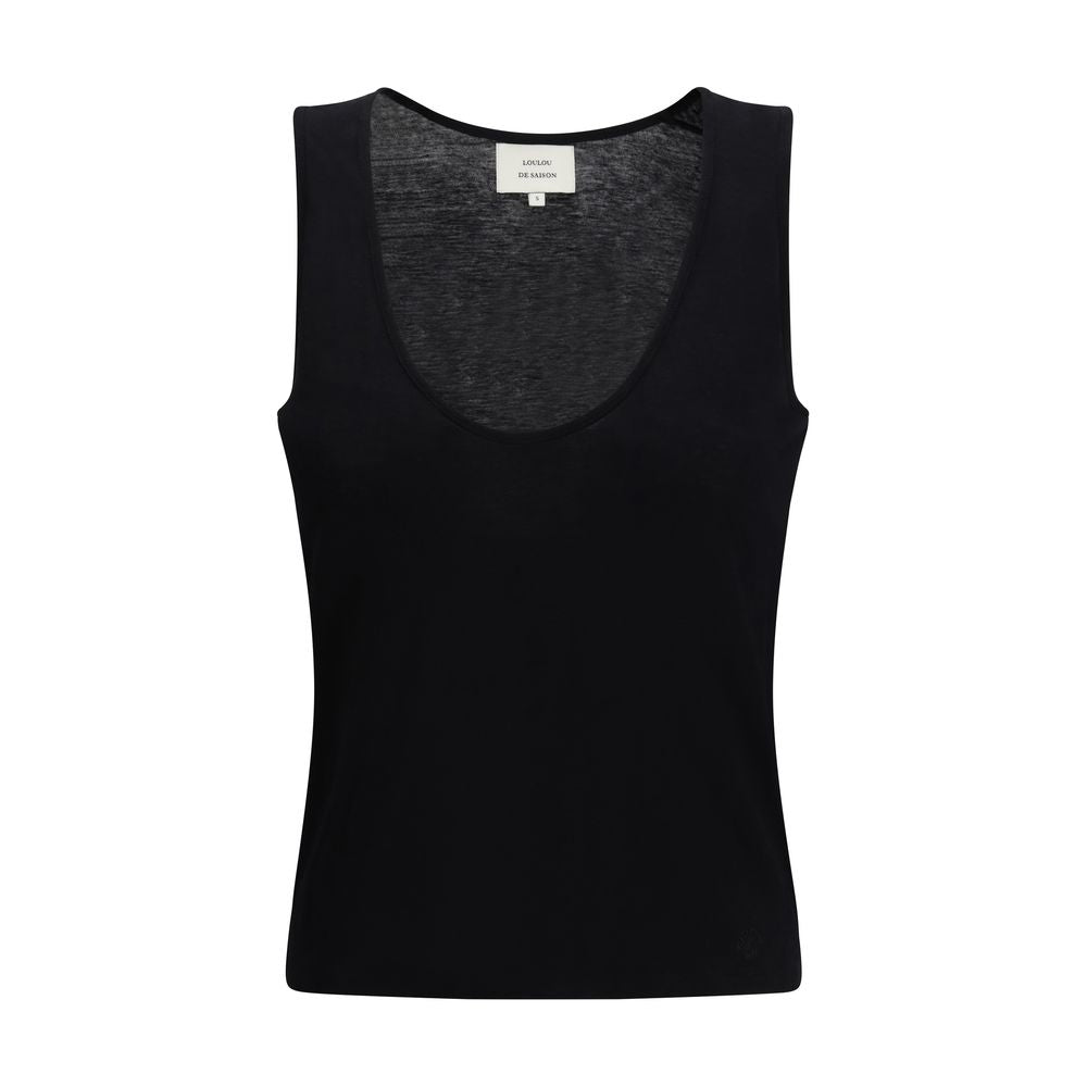 Black Cotton Sleeveles T-Shirt