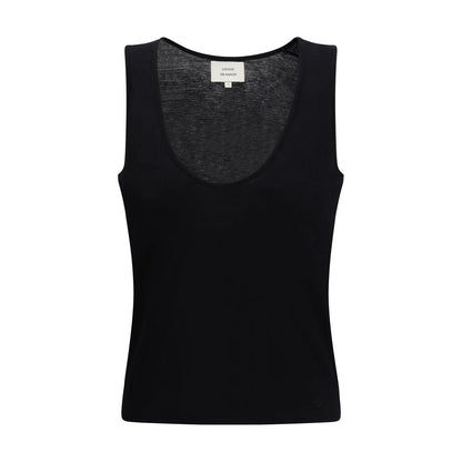 Black Cotton Sleeveles T-Shirt